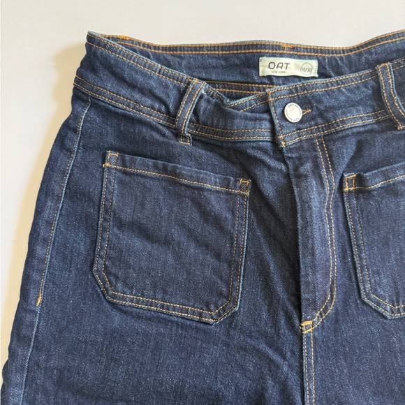 OAT‎ New York Dark Wash Wide Flare Jeans Size 10 - Picture 2 of 7